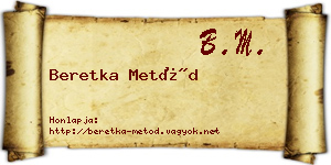Beretka Metód névjegykártya